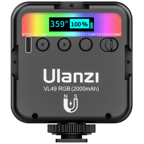 Ulanzi VL-49 Mini Luz LED RGB para Video 2000mAh 120° Ángulo