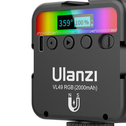 Ulanzi VL-49 Mini Luz LED RGB para Video 2000mAh 120° Ángulo