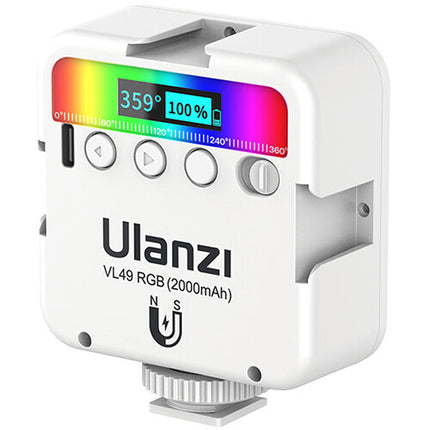 Ulanzi VL-49 Luz LED RGB Mini para Video Temp. 2500-9000K Brillo 0-100%