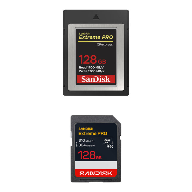 SanDisk 128GB Extreme PRO Kit Tarjetas Memoria CFexpress Type B y SDXC 1700MB/s 310MB/s