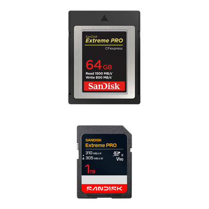 SanDisk 64GB Extreme PRO CFexpress Tipo B y 1TB SDXC Kit de Tarjetas de Memoria