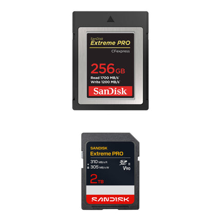 SanDisk 256GB Extreme PRO CFexpress Tipo B y 2TB SDXC Kit de Tarjetas de Memoria