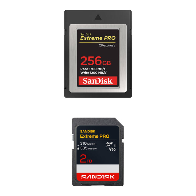 SanDisk 256GB Extreme PRO CFexpress Tipo B y 2TB SDXC Kit de Tarjetas de Memoria