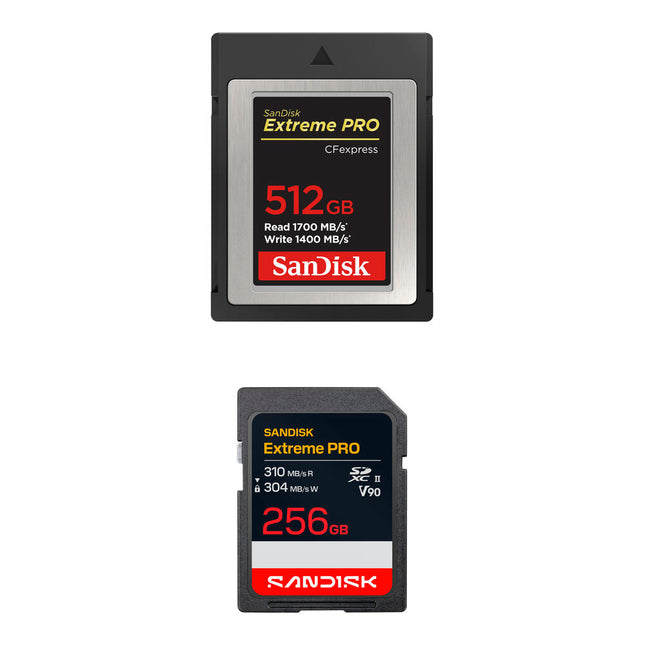 SanDisk 512GB Extreme PRO CFexpress Tipo B y 256GB SDXC Kit de Tarjetas de Memoria