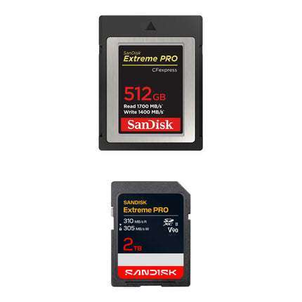 SanDisk 512GB Extreme PRO CFexpress Tipo B y 2TB SDXC Kit de Tarjetas