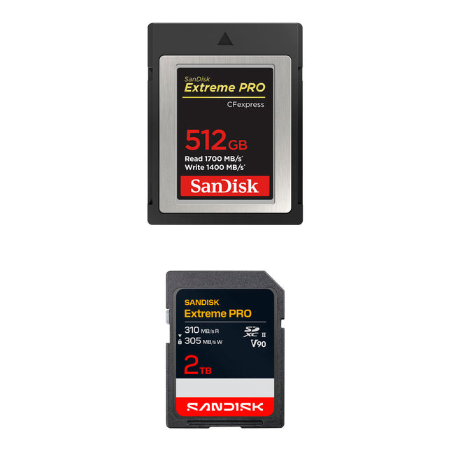 SanDisk 512GB Extreme PRO CFexpress Tipo B y 2TB SDXC Kit de Tarjetas