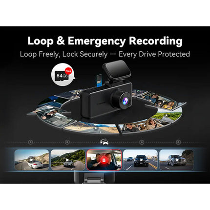 Redtiger F17 Dash Cam Wi-Fi 3 Canales UHD 4K Frontal 1080p Trasera 64GB