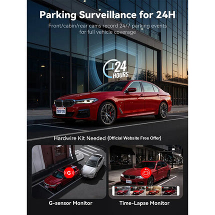 Redtiger F17 Dash Cam Wi-Fi 3 Canales UHD 4K Frontal 1080p Trasera 64GB