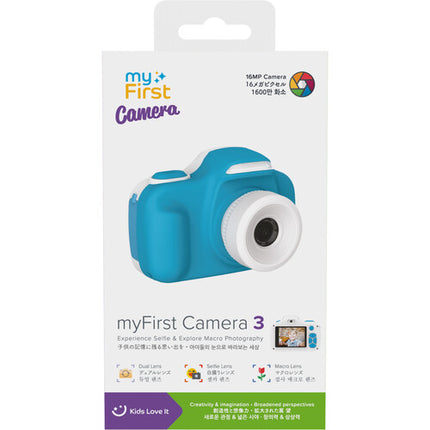 myFirst Kids Digital Camera 3 Azul Cámara Infantil 16MP Video 1080p Pantalla 2 Pulgadas