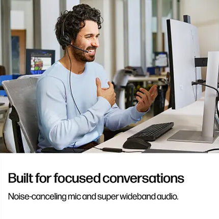 HP POLY Mission 425 Auriculares USB estéreo con micrófono AI y earpads de cuero