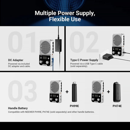 Neewer FS60B Luz LED de Video Bi-Color 60W 2700-6500K con Reflector y Difusor