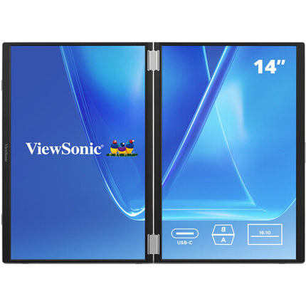 ViewSonic Monitor portátil plegable de 14" IPS 1200p pantalla dual