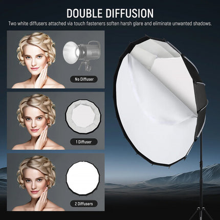 Neewer NS73P Softbox Parabólico 47.2" con Rejilla y Panel Difusor
