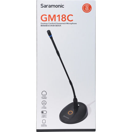 Saramonic GM18C Micrófono Condensador Cardioide de 18 Pulgadas con Base y Control de Botón
