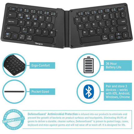 Targus Foldable Wireless EcoSmart Teclado Ergonomico Portátil Plegable