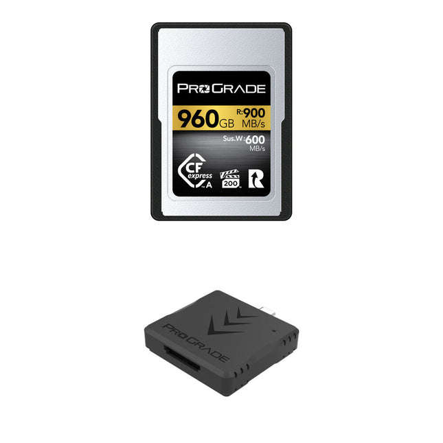 ProGrade Digital 960GB Tarjeta de Memoria CFexpress 2.0 Tipo A Oro con Lector