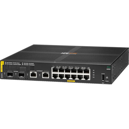 HPE Aruba Networking CX 6000 Switch gestionado 12 Puertos Gigabit PoE+ 139W y diseño sin ventilador