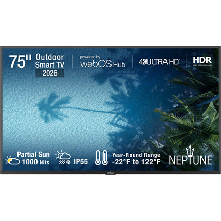 NEPTUNE Partial Sun 75" TV LED Exterior 4K HDR UHD 1000 nits 60Hz