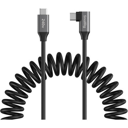 SmallRig Cable USB-C enrollado ángulo recto 13.8" 240W PD 3.1