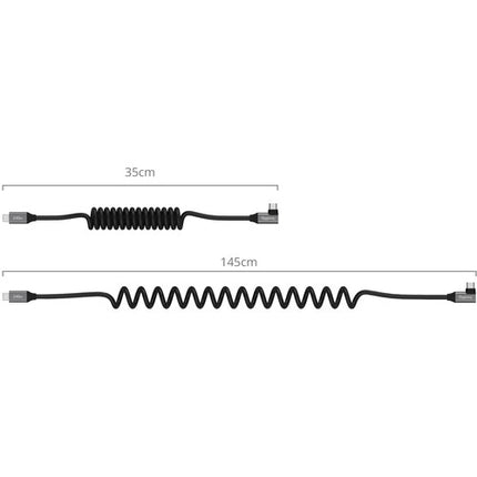 SmallRig Cable USB-C enrollado ángulo recto 13.8" 240W PD 3.1