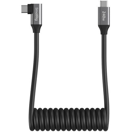 SmallRig Cable USB-C enrollado ángulo recto 13.8" 240W PD 3.1