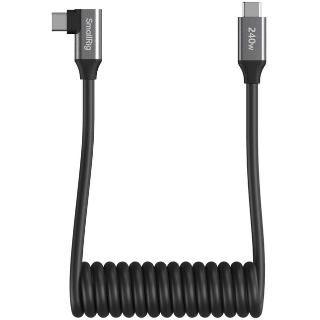 SmallRig Cable USB-C enrollado ángulo recto 13.8" 240W PD 3.1