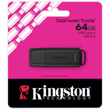 Kingston 64GB DataTraveler Exodia Memoria USB-A 3.2 Gen 1 Negro