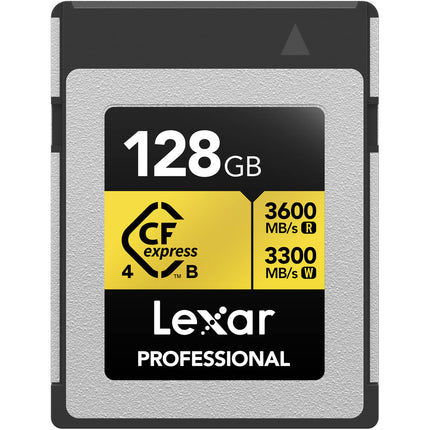 Lexar 128GB Professional GOLD Tarjeta de Memoria CFexpress 4.0 Tipo B 3600MB/s Lectura 3300MB/s Escritura