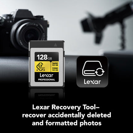 Lexar 128GB Professional GOLD Tarjeta de Memoria CFexpress 4.0 Tipo B 3600MB/s Lectura 3300MB/s Escritura