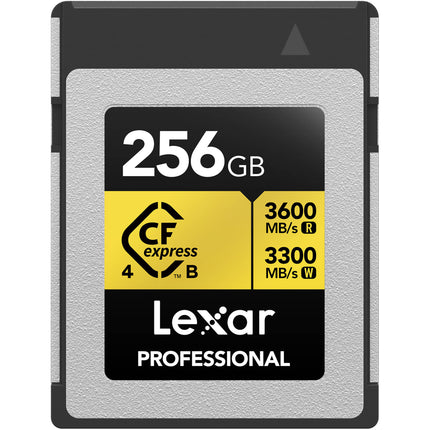 Lexar 256GB Professional GOLD CFexpress 4.0 Tipo B Tarjeta de Memoria 3600 MBs Lectura 3300 MBs Escritura