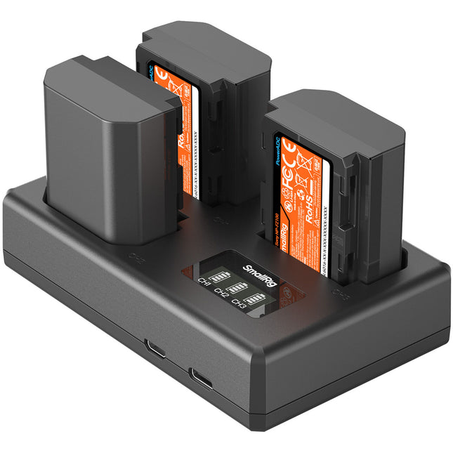 SmallRig NP-FZ100 Kit baterías recargables para cámaras Sony con cargador portátil 3 bahías
