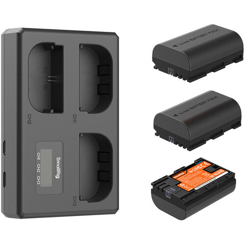 SmallRig Kit LP-E6NH con 3 Baterías y Cargador Portátil 3 Bahías
