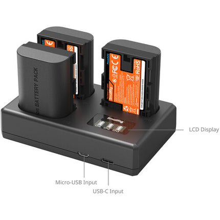 SmallRig Kit LP-E6NH con 3 Baterías y Cargador Portátil 3 Bahías