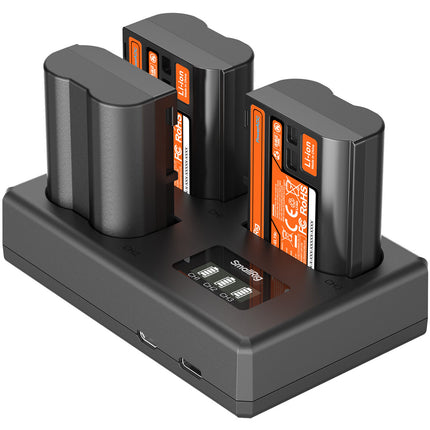 SmallRig EN-EL15c Kit con 3 Baterías y Cargador portátil 3 bahías