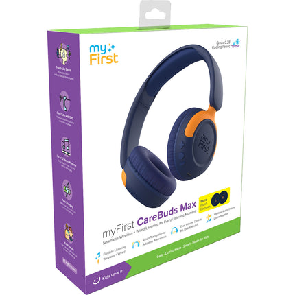 myFirst Carebuds Max Auriculares On-Ear para Niños Batería 52h Azul