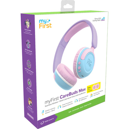 myFirst Carebuds Max Auriculares On-Ear para Niños 52 Horas Batería Rosa