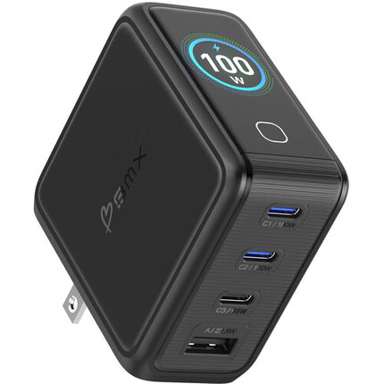 BMX GanSta Cargador USB 70W 3 Puertos con Pantalla LCD Color y Cable USB-C 70W