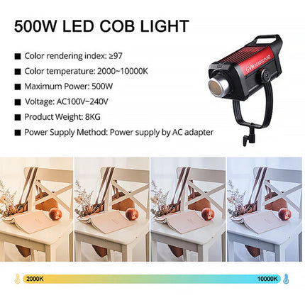GVM SD500C AIO RGB LED Monolight Luz Cine 18400 Lux 2000-10000K