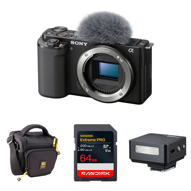 Sony ZV-E10 Cámara Sin Espejo 24.2MP 4K30p Mini Flash Kit
