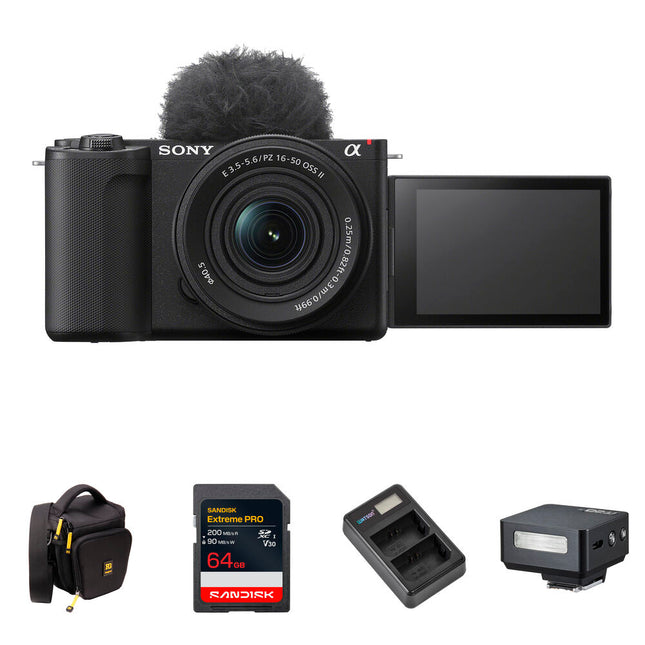 Sony ZV-E10 II Cámara sin Espejo 26MP 4K60 con Flash Mini Kit Negro