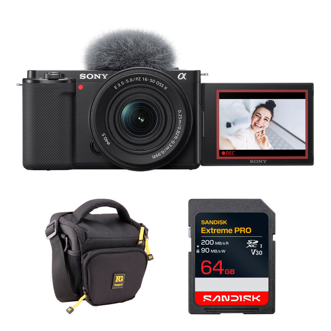Sony ZV-E10 Cámara sin Espejo 24.2MP 4K con Lente 16-50mm y Bolsa