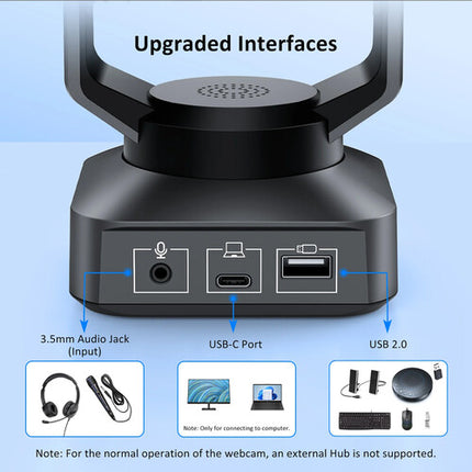 NexiGo N990 Webcam PTZ UHD 4K con Zoom Digital 5x y Control Remoto