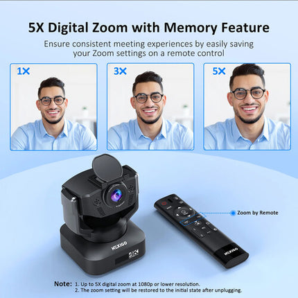 NexiGo N990 Webcam PTZ UHD 4K con Zoom Digital 5x y Control Remoto