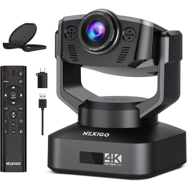 NexiGo N990 Webcam PTZ UHD 4K con Zoom Digital 5x y Control Remoto