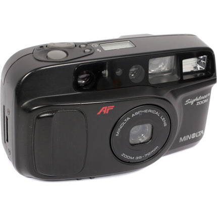 Konica Minolta Sightseer Zoom Cámara de película 35mm Zoom 35-70mm Autodisparo Negra