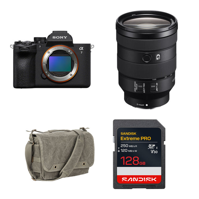 Sony a7 V Cámara sin Espejo 24-105mm f4 33MP 4K 60p 128GB Bundle