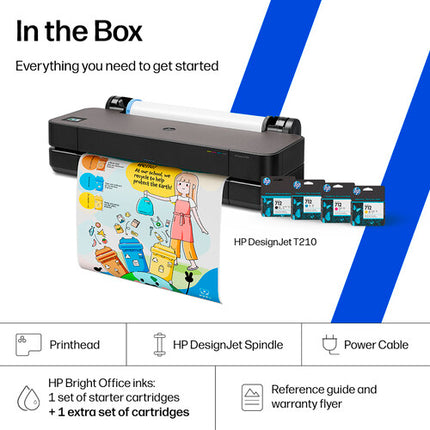 HP DesignJet 24 Pulgadas Impresora Gran Formato Inalámbrica 2400x1200 dpi con Set de Cuatro Tintas
