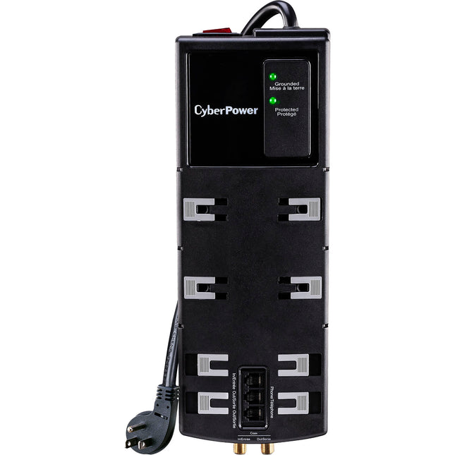 CyberPower protector de sobretensión 8 salidas 4350 julios cable 12 pies negro
