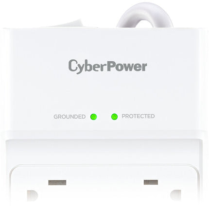 CyberPower Essential Series protector contra sobretensiones 8 tomas 2400 julios puerto USB blanco 6 pies