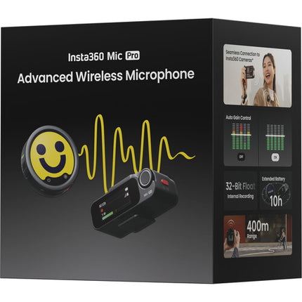 Insta360 Mic Pro Sistema Inalámbrico 2.4 GHz 1312' Alcance 10h Batería